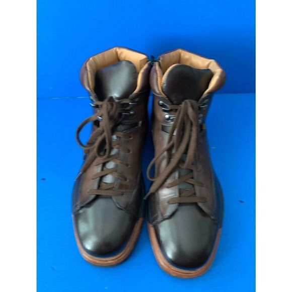 SANTONI EVEREST HIKING BOOT 8.5  D DERBY BURNISHED BROWN ZIPPER - Picture 4 of 8